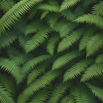 fern jungle leaves background, green wallpaper