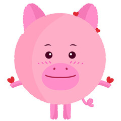 Pink pig with love