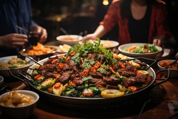 hands preparing Thai cuisine. Generative ai