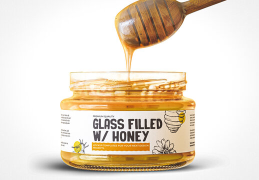 Dripping Honey Jar Mockup 