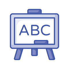 Alphabets of board, icon of class board, school board, english class