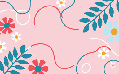 Abstract background poster floral. Good for fashion fabrics, postcards, email header, wallpaper, banner, events, covers, advertising, and more. Valentine's day, women's day, mother's day background. 