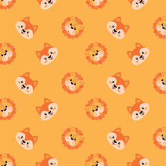 Flat design cute zoo animals seamless pattern design illustration