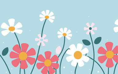 Obraz premium Abstract background poster floral. Good for fashion fabrics, postcards, email header, wallpaper, banner, events, covers, advertising, and more. Valentine's day, women's day, mother's day background.