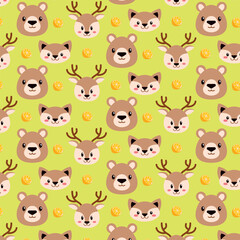 Flat hand drawn cute pet cartoon seamless pattern