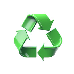 Green recycling symbol isolated on transparent background