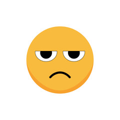 Angry emoticon. Smiley icon. Cartoon emoji. Vector