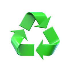Obraz premium Green recycling symbol isolated on transparent background