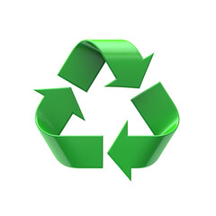 Obraz premium Green recycling symbol isolated on transparent background