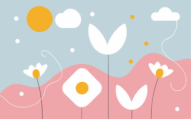 Floral background. Good for fashion fabrics, postcards, email header, wallpaper, banner, events, covers, advertising, and more. Valentine's day, women's day, mother's day background.