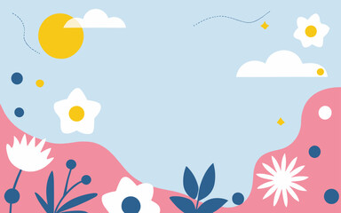 Floral background. Good for fashion fabrics, postcards, email header, wallpaper, banner, events, covers, advertising, and more. Valentine's day, women's day, mother's day background.