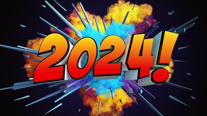 New Year 2024 animation in 4K - Powered by Adobe