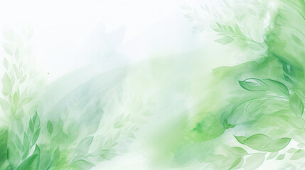 Fototapeta na wymiar Green watercolor foliage abstract background