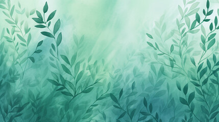 Green watercolor foliage abstract background