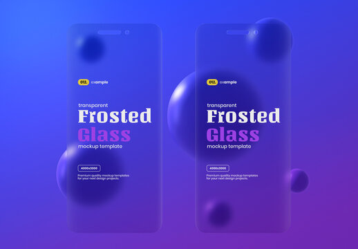 Smart Phone Screen Frosted Glass Mockup
