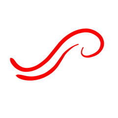 Hand drawn Red Swirl Swoosh