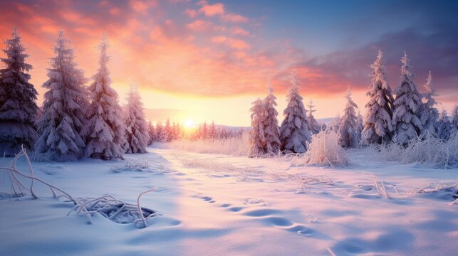 winter landscape generated by AI tool