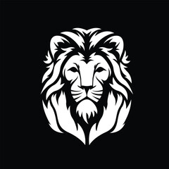 Royal lion with grace. Lion emblem logo in a circular form. Tattoo of a big cat king of the jungle. Head of the majestic lion. Symbol of power