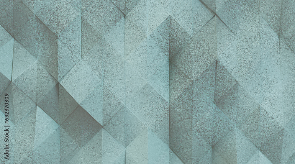 Wall mural random shifted wall background with tiles. futuristic, triangle tile pattern wallpaper with 3d. 3d r