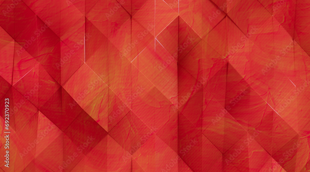 Wall mural random shifted wall background with tiles. futuristic, triangle tile pattern wallpaper with 3d. 3d r