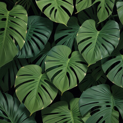tropical green leaves monstera background wallpaper
