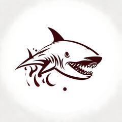 killer shark with blood logo suitable for a sports team or business 