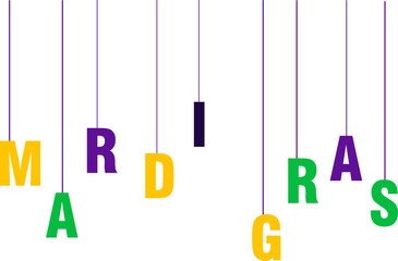Mardi gras hanging element - obrazy, fototapety, plakaty