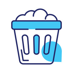 Icon of trash basket in modern style, isolated on white background