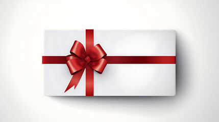 what Gift Box with red Bow and Ribbons  isolated on what background