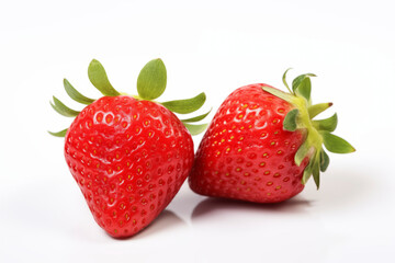 Strawberries on white background