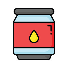Grab this amazing icon of glue jar, vector of sticky stationery item in modern style