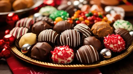 Foto op Plexiglas sweets holiday candy food illustration chocolate treats, dessert sugar, confectionery gingerbread sweets holiday candy food © vectorwin