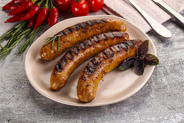 Grilled meat sausages with spices