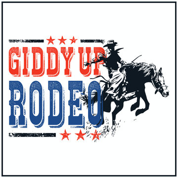 giddy up rodeo cowboy t-shirt design