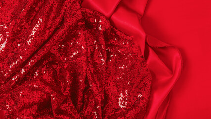 Fabric with sequins as a background. Glitter texture is the trend of the season. Sparkling color...