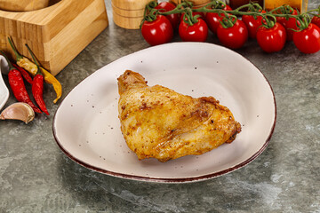 Roasted chicken leg with spices