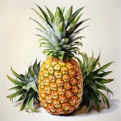 pineapple,watercolor,white background