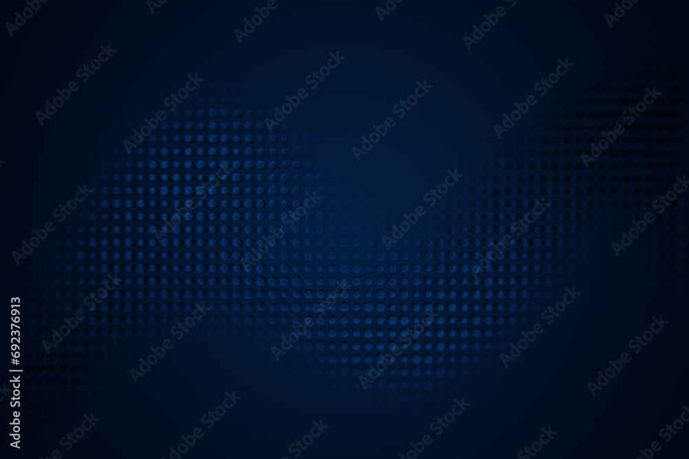 Poster Abstract background of blue dots creating a sense of depth in digital cyberspace. 3D Rendering