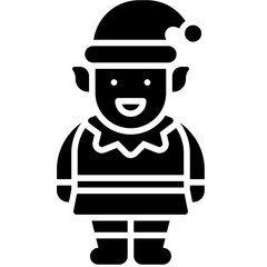 Elf icon, Christmas related vector illustration