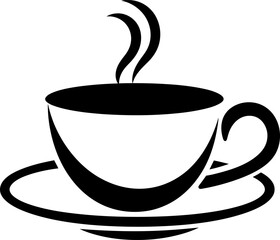 Coffee pot logo silhouette in black color. Vector template.