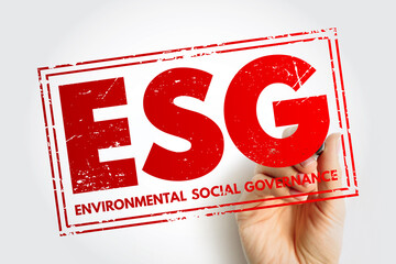 ESG Environmental Social Governance acronym - evaluation of a firm’s collective consciousness for...