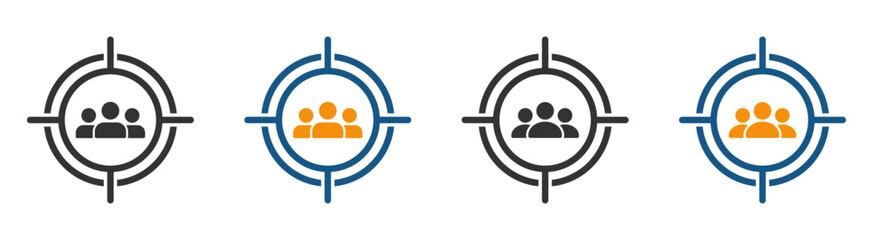 Target audience vector flat graphic icon collection