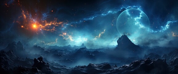 Naklejka premium Pleiades Star Cluster Known Messier , Background Banner HD