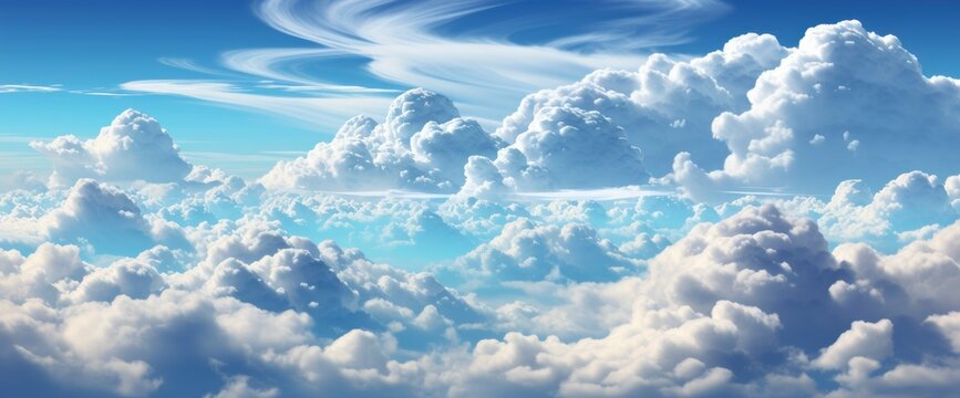 Soft White Clouds Against Blue Sky , Background Banner HD © Alex Cuong