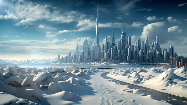雪道と都市景観,Generative AI 