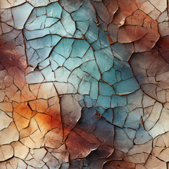 Seamless abstract rainbow cracked texture background pattern