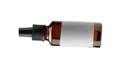 Amber Spray Bottle Mockup ; four Bottles, Blank Label, fly position, 3D Illustration, PN