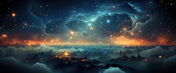 Fototapeta premium Stars Night Sky Close Summer , Background Banner HD
