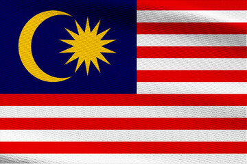 Close-up view of Malaysia National flag.