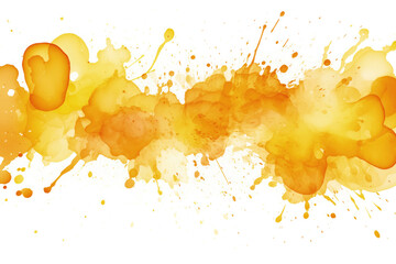 Abstract Vibrant Orange Watercolor Stains Isolated on a White Background